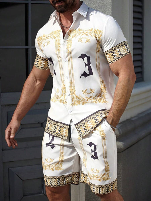 Conjunto Hombre Impresión 3D - Camisa y Shorts Holgados - Image 11