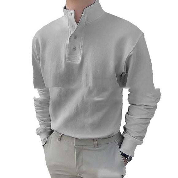 Camisa Clásica de Manga Larga para Hombre con Abertura Lateral
