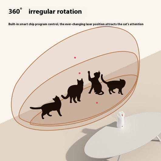 White cat's paw shaped laser toy with orange paw pads and a black laser emitter, labeled "Battery Model." - Image 4