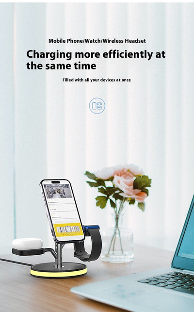 Cargador Inalámbrico Vertical 3 en 1 para Teléfono y Reloj - Image 13