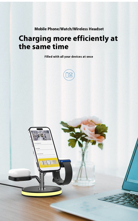 Cargador Inalámbrico Vertical 3 en 1 para Teléfono y Reloj - Image 13