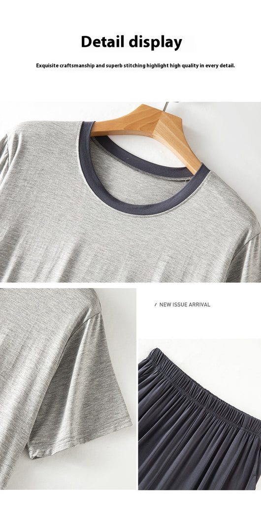 Traje Casual de Verano Modal para Hombre - Cuello Redondo Manga Corta - Image 20