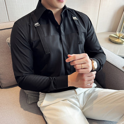 Camisa Minimalista de Manga Larga para Hombre - Estilo Versátil y Moderno - Image 4