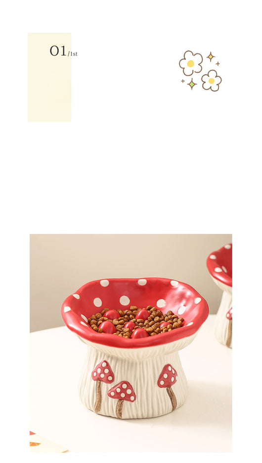 Comedero Elevado para Gatos y Perros con Diseño Decorativo de Seta - Image 10