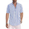 Camisa de Playa Hombre Rayas Tejidas - Estilo Casual Europeo Verano