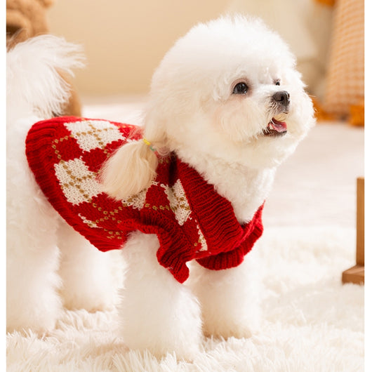 Suéter Térmico para Perros y Gatos con Diseño de Diamantes Bordados y Mangas Cortas - Image 10