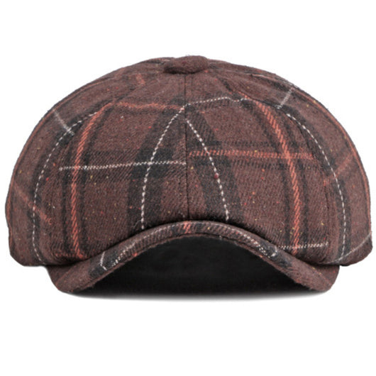 Gorro Octagonal Vintage Británico a Cuadros para Hombre - Image 4