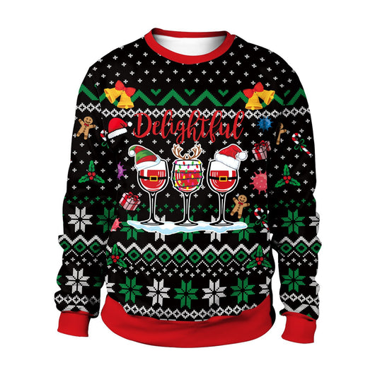 Suéter Navideño Unisex con Estampado 3D de Cuello Redondo - Image 24