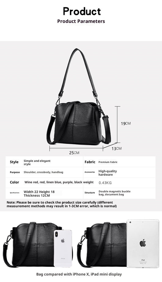 Bolsa de Hombro Retro Estilo Bucket Multicompartimientos Casual - Image 19
