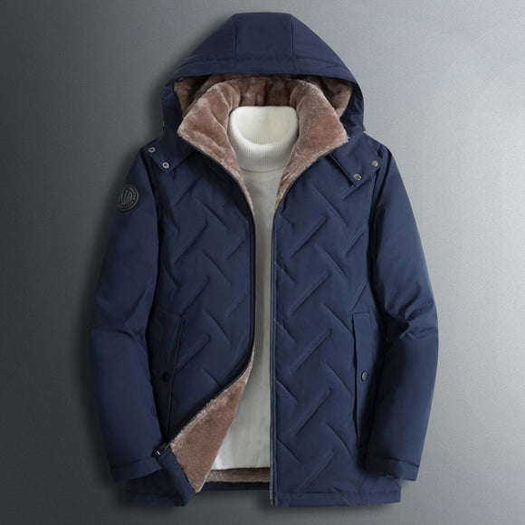 Chaqueta Impermeable con Capucha Desmontable y Cuello Tipo Polo