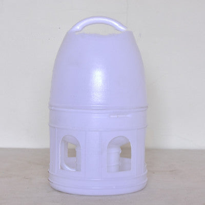 Transparent pet drinker with a light blue base and handle, designed for chickens or small birds. - Image 15