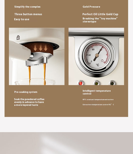 Cafetera Espresso Semiautomática Italiana de Vapor Concentrado - Image 8