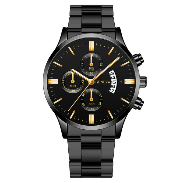 Reloj de Negocios para Hombre con Correa de Acero y Tres Esferas