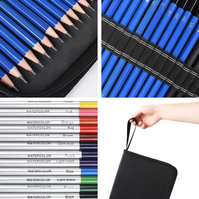 Set de 72 Lápices de Colores Profesionales con Carboncillos y Pinceles para Dibujo Artístico - Image 16