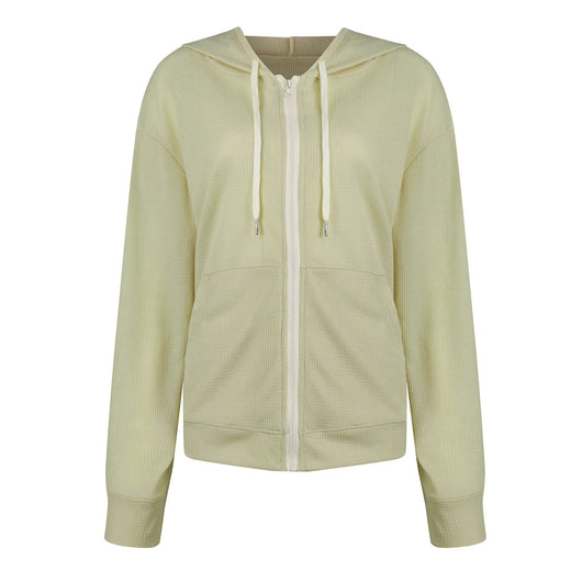 Sudadera Waffle con Cierre y Capucha - Chaqueta Casual de Manga Larga - Image 18