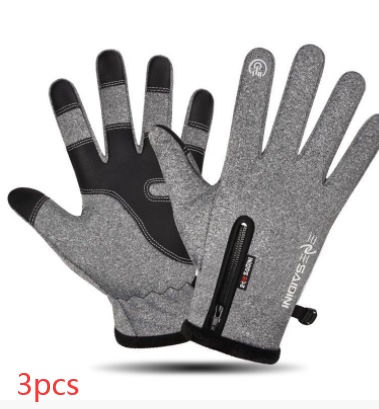 Guantes de Invierno para Hombre con Pantalla Táctil, Cierre de Cremallera e Impermeables - Image 9