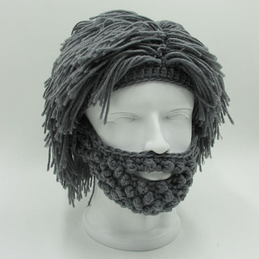 Gorro Tejido Divertido con Barba y Peluca Integrada - Image 2