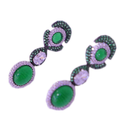 Aretes Vintage Florales con Esmeralda Simulada Versátiles - Image 12