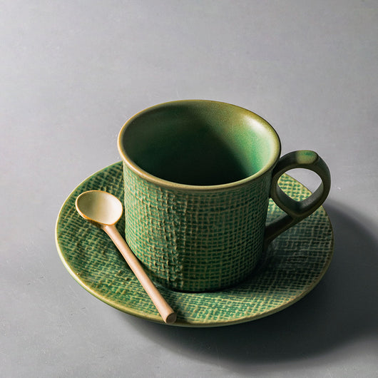 Taza de Café Artesanal de Cerámica con Platillo - Set para Té de la Tarde - Image 14