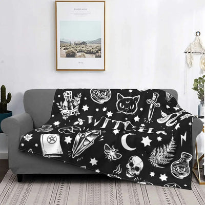 Manta de Franela Bruja Gótica Misteriosa para Halloween - Image 12