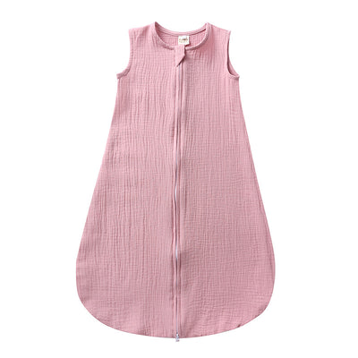 Saco de Dormir de Algodón y Lino para Bebé - Diseño Chaleco Liso - Image 3