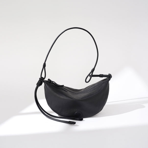 Bolso Bandolera Retro Media Luna en Cuero Oveja