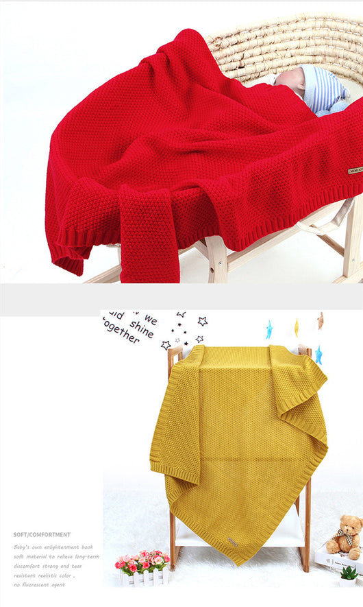 Manta Tejida de Color Sólido para Niños y Niñas - Image 16