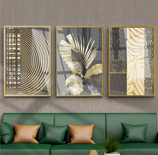 Cuadro Abstracto Dorado de Lujo - Lienzo Elegante con Acabado Premium