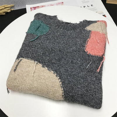 Suéter Tejido Casual Retro con Bordes sin Rematar para Mujer - Image 12