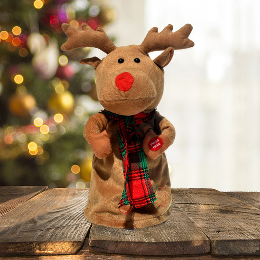 Reno Navideño Bailarín Eléctrico de Peluche con Música