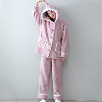 Pijama de Dos Piezas en Fleece Coral - Image 2
