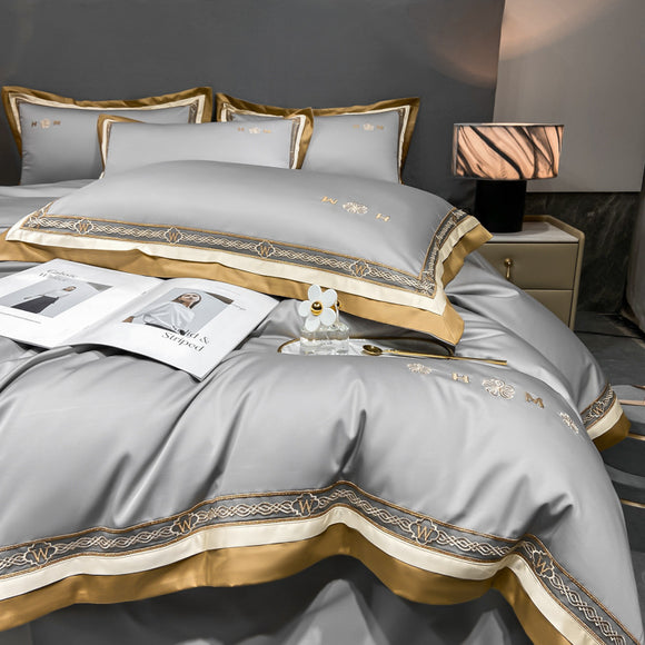 Juego de Cama de Algodón 100% Lujo Ligero - Cuatro Piezas Todas las Estaciones