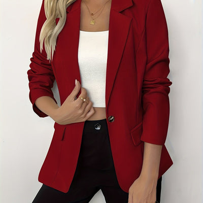 Chamarra Casual Entallada de Color Sólido para Mujer - Image 8