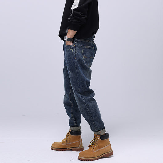 Pantalones Holgados Elásticos Estilo Casual Americano Retro - Image 4