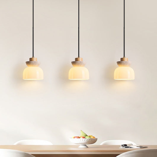 Lámpara de Mesita Estilo Japonés Minimalista en Madera Natural - Image 3