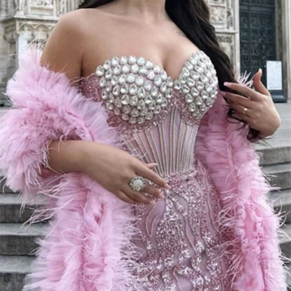 Vestido Tubo Brillante con Lentejuelas y Bordados para Mujer
