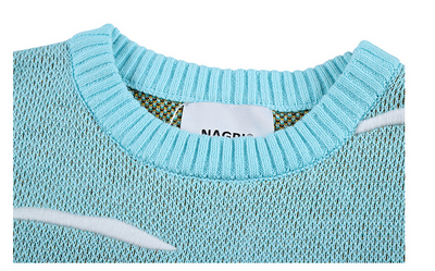 Playera de Cuello Redondo con Combinación de Colores Europeo-Americana - Image 6