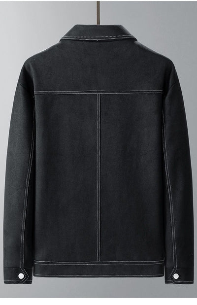Chaqueta de Trabajo Primavera-Verano en Tela Tipo Ante para Hombre - Image 10