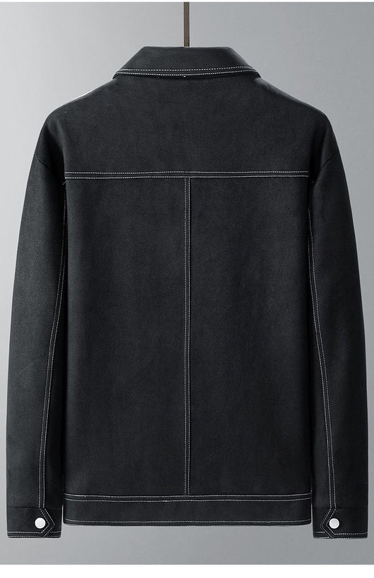 Chaqueta de Trabajo Primavera-Verano en Tela Tipo Ante para Hombre - Image 10