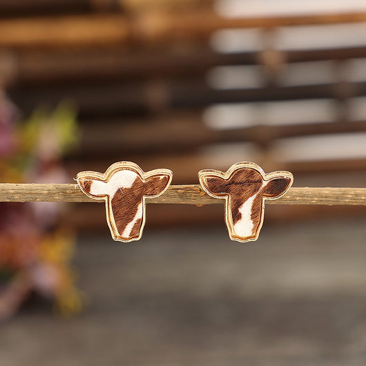 Aretes de Cabeza de Ganado Estilo Oeste Retro - Image 3