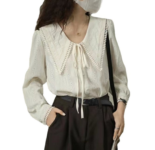 Blusa Primavera Cuello Italiano Puntiagudo para Mujer - Image 5
