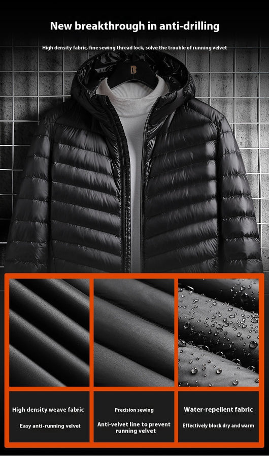 Chaqueta Ligera de Algodón con Capucha para Hombre - Image 12