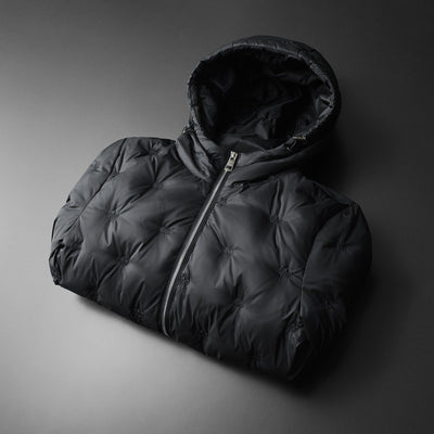 Chaqueta Acolchada con Capucha Bordada para Hombre Talla Grande - Image 2