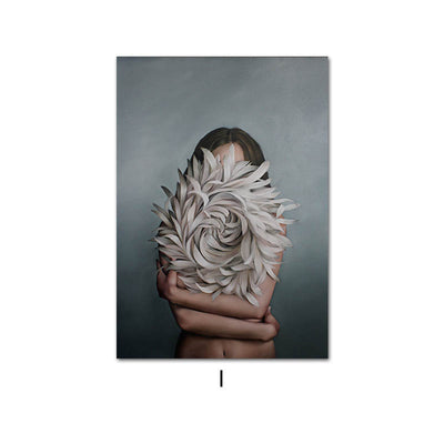Cuadro Decorativo Abstracto Nórdico con Pétalos y Arte Corporal - Image 8
