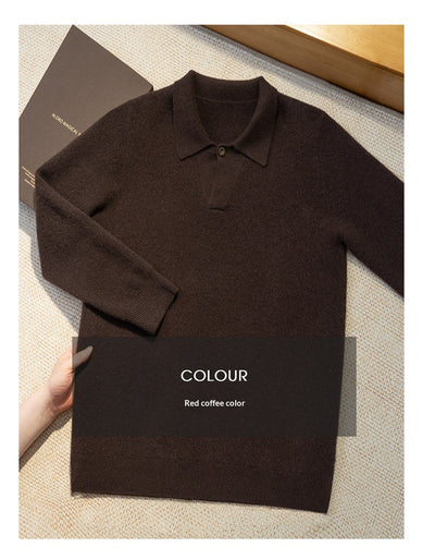 Suéter Tejido Suelto con Solapa para Hombre - Estilo Casual Moderno - Image 14