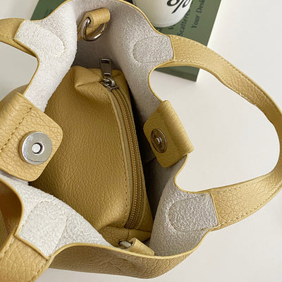 Bolso de Cuero Suave con Patrón Lychee - Diseño Minimalista y Casual - Image 11