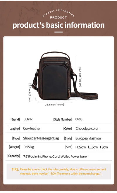 Bolsa Mensajero de Cuero Vintage para Hombre - Image 10