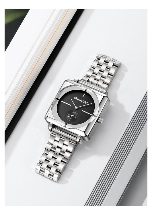 Reloj de Acero Cuadrado con Subdial de Segundos - Movimiento de Cuarzo - Image 15