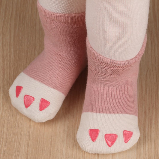 Calcetines Infantiles Terry con Bloques de Color y Diseño de Patitas - Image 3