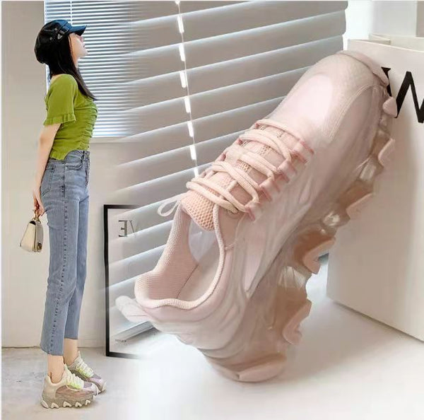 Zapatilla Deportiva Blanca Transpirable de Malla - Talla Pequeña Verano